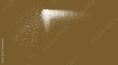 White grainy spray texture on a solid brown background