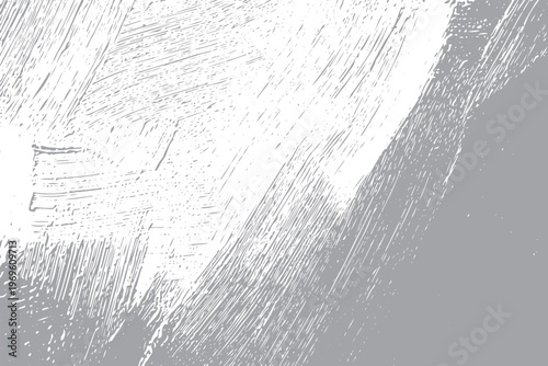 White paint brush strokes on a solid grey background texture