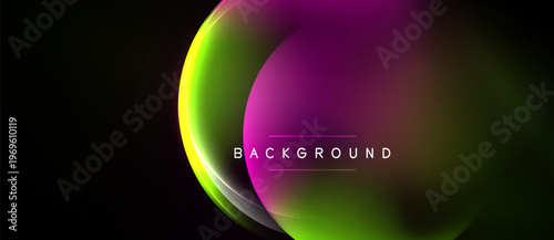 Abstract background features vibrant color gradients. Purple, green hues blend smoothly, creating dynamic visual effect. Text reads BACKGROUND.
