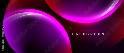 Abstract vibrant background. Smooth curves blend pink, purple hues. Modern design creates dynamic visual impact. Simple text label present.