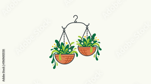 Hanging Baskets on a Balance Scale