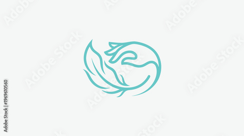 Elegant Abstract Hand and Feather Logo Design