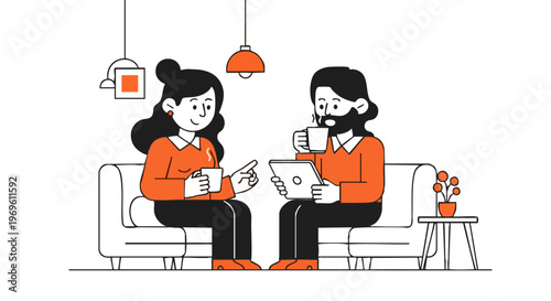 Informal Office Collaboration between Colleagues in a Modern Space