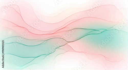 Soft pastel waves of ink create a serene and ethereal abstract background.