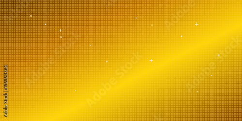 Golden Halftone Background with Glowing Particles and Gradient Texture