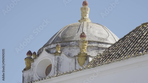 View of the Municipal Museum of Faro showcasing its distinctive dome and architectural details.