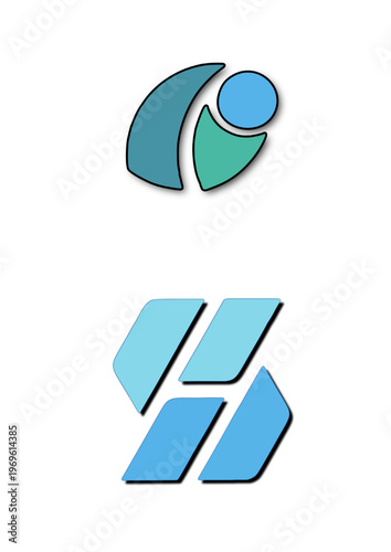 A 3d blue company logo design featuring a sleek arrow symbol as a web icon for a modern technology business concept