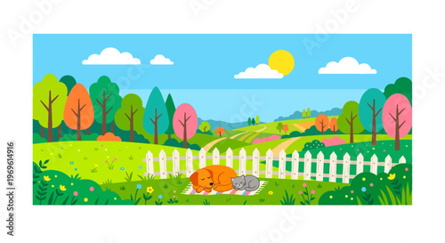 A golden retriever puppy sleeps peacefully on a blanket in a park