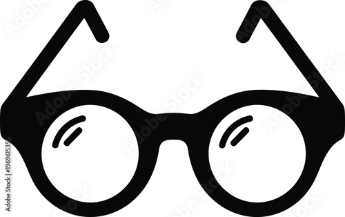 Retro round frame eyeglasses silhouette for vision and fashion style.