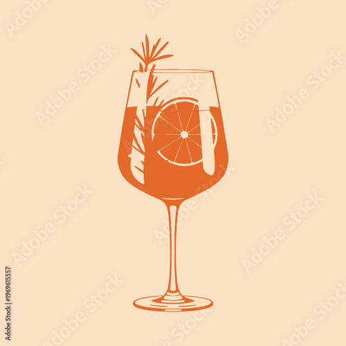 glass of red wine and orange
