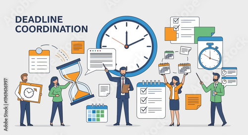 Deadline Coordination Business Team Meeting Planning.