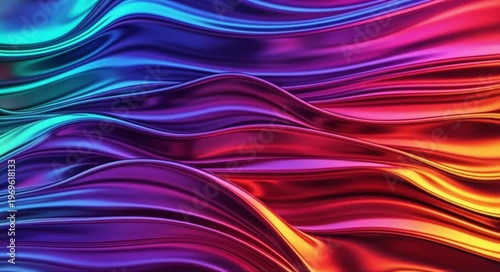 Vibrant, flowing waves of iridescent color create a mesmerizing, abstract background.