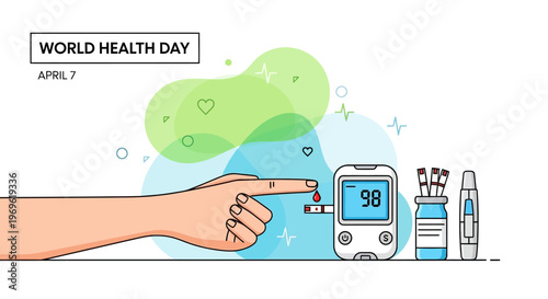World Health Day: Finger Prick Blood Glucose Test for Diabetes Monitoring