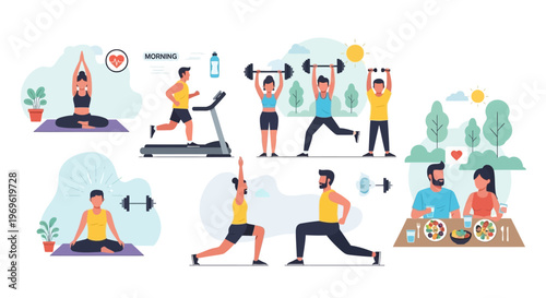 Healthy Lifestyle: Fitness, Yoga, Running, Weightlifting, and Healthy Eating