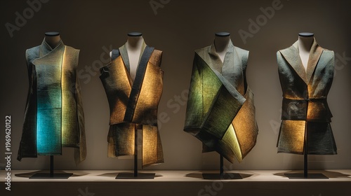 Immersive Fashion Design Composition Featuring Patterned Shawl on Mannequin – Modern Art Visual for Inclusive Digital Wellness Branding
