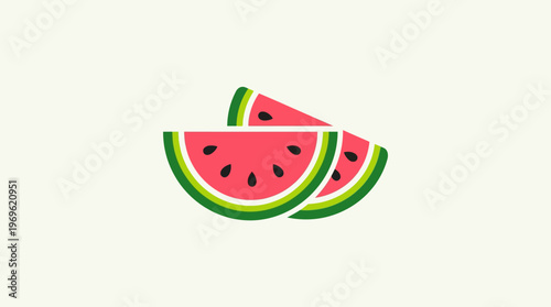 Two Slices Of Ripe Watermelon On A Light Background