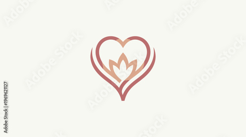 Elegant Heart Lotus Logo