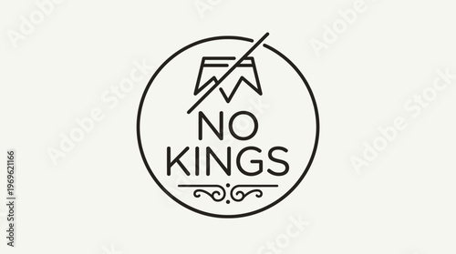 No Kings Logo with Crossed Out Crown