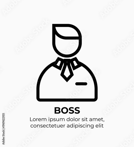 Boss Modern Flat Line Icons for Finance, Marketing, Startup & Corporate Use