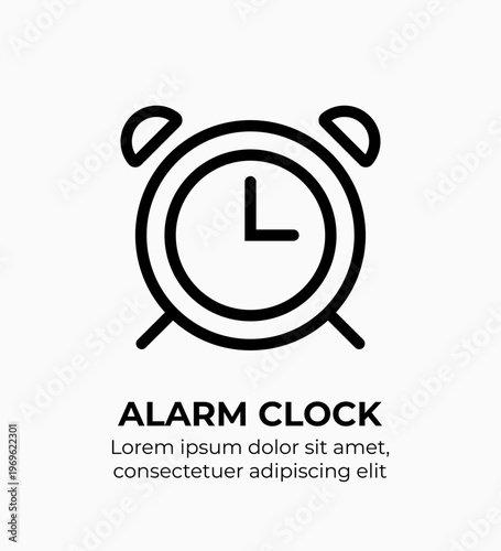 Alarm Clock Modern Flat Line Icons for Finance, Marketing, Startup & Corporate Use