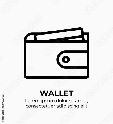 Wallet Modern Flat Line Icons for Finance, Marketing, Startup & Corporate Use