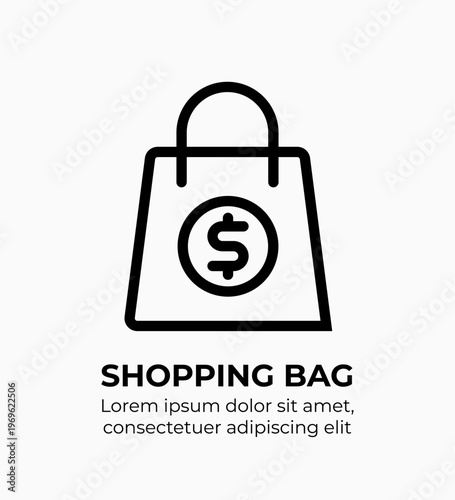 Shopping Bag Modern Flat Line Icons for Finance, Marketing, Startup & Corporate Use