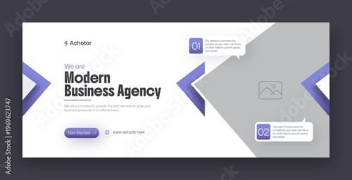 Modern Business Agency Corporate Web Banner Facebook Cover Template