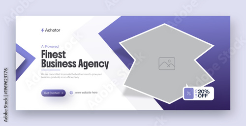 Business Agency Gradient Purple Facebook Cover Web Banner