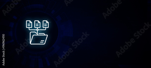 Organized digital file management and database structure concept for professional office workflow