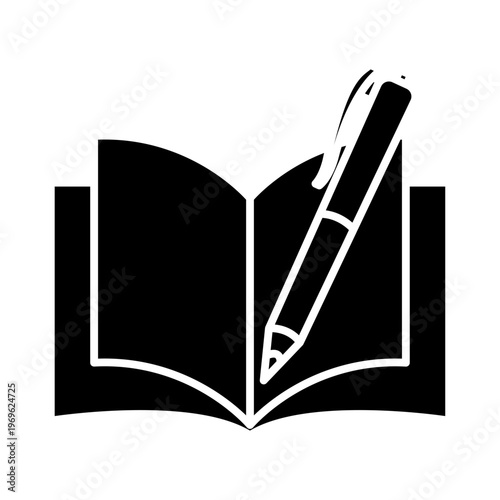 Open book and pen icon
