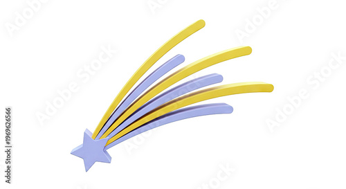 Stylized Shooting Star with Yellow and Purple Trails