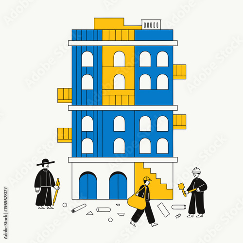 vector illustration of an ancient building