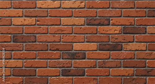 Brick wall background. Realistic brick wall vector illustration with detailed texture. Seamless brick wall.