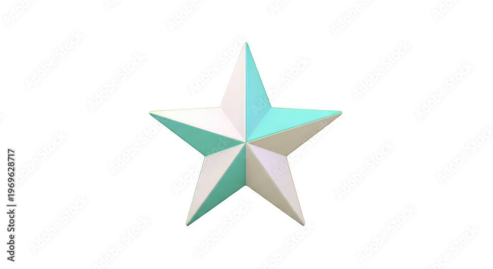Obraz premium 3D Star Shape with Yellow and Green Sections