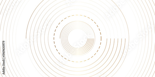 Abstract background with golden gradient circle ring. Spiral sound wave rhythm line dynamic shape. abstract background Vector illustration design for presentation, banner, cover, poster, texture Etc.	