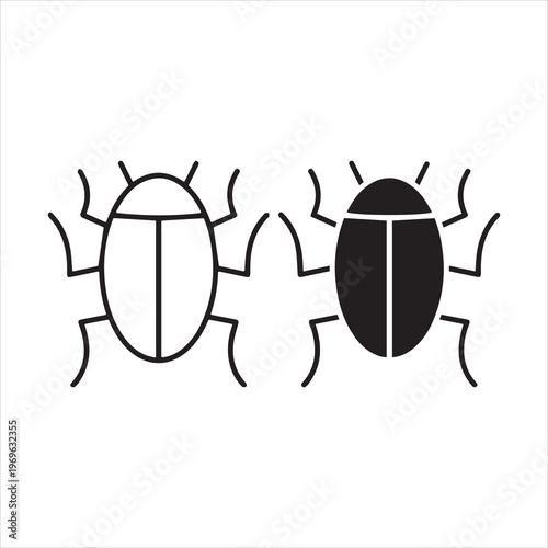 Bugs icon line vector illustration in solid color design