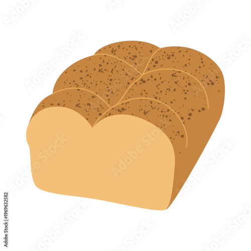 Brioche isolated on white background. Bakery food illustration for menu design.