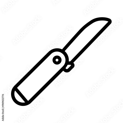 Minimalist pocket knife multifunction tool vector icon