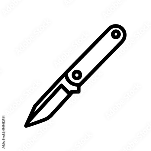 Minimalist pocket knife multifunction tool vector icon