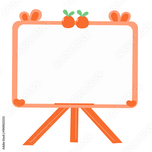 Standing board with orange fruits ornament 