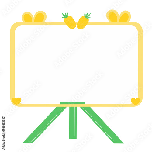 frame with pineapple fruits