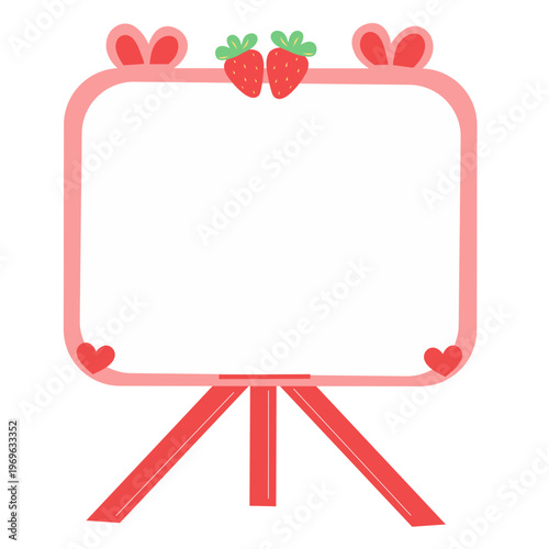frame with hearts strawberry 