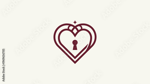 Elegant Heart Logo With Keyhole Design
