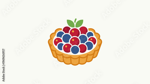 Cartoon Tart with Berries and Cream