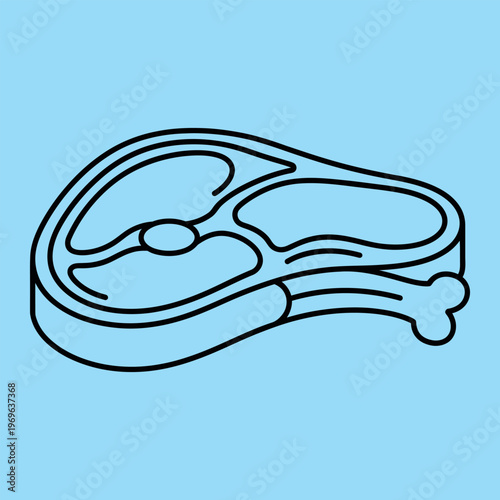 Minimal black line of a continuous looping path on a light blue background black line continuous loop