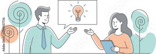 Business colleagues sharing innovative ideas and insights