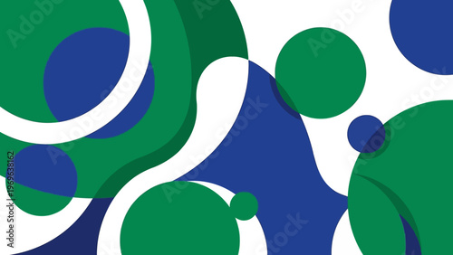 Abstract Organic Shapes Background in Blue and Green.