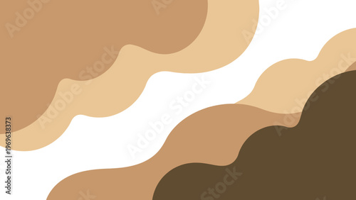 Brown Cloud Shapes Illustration.