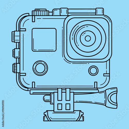 Minimal line of a Go Pro camera on a mount GoPro action camera line minimal simple