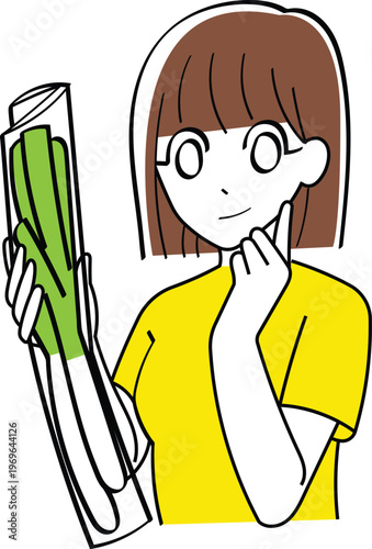 Thoughtful Woman Holding Packaged Vegetable